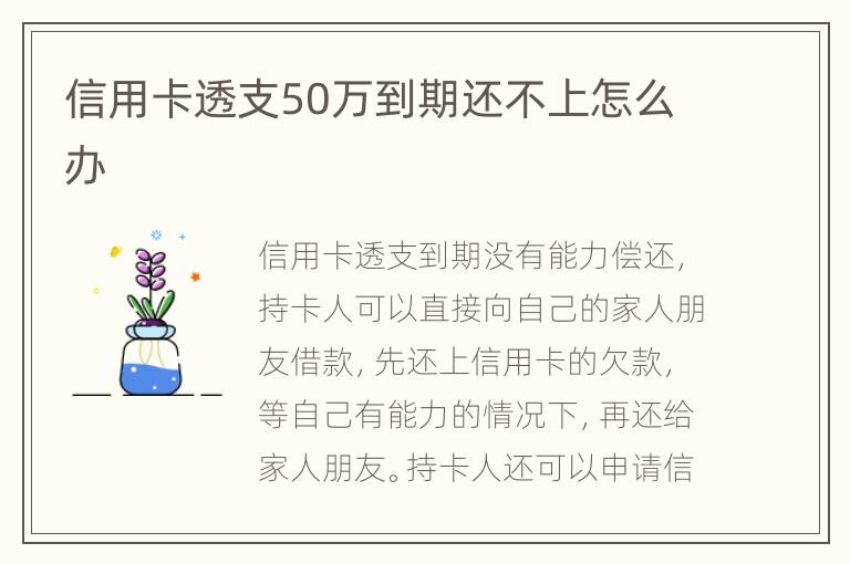 信用卡透支50萬到期還不上怎么辦