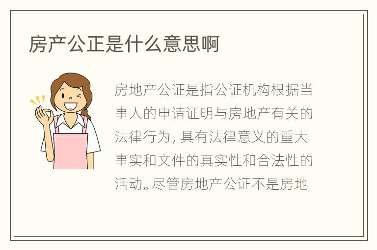 房產(chǎn)公正是什么意思啊