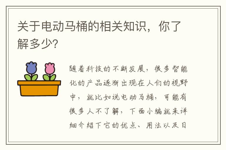 關(guān)于電動(dòng)馬桶的相關(guān)知識(shí)，你了解多少？