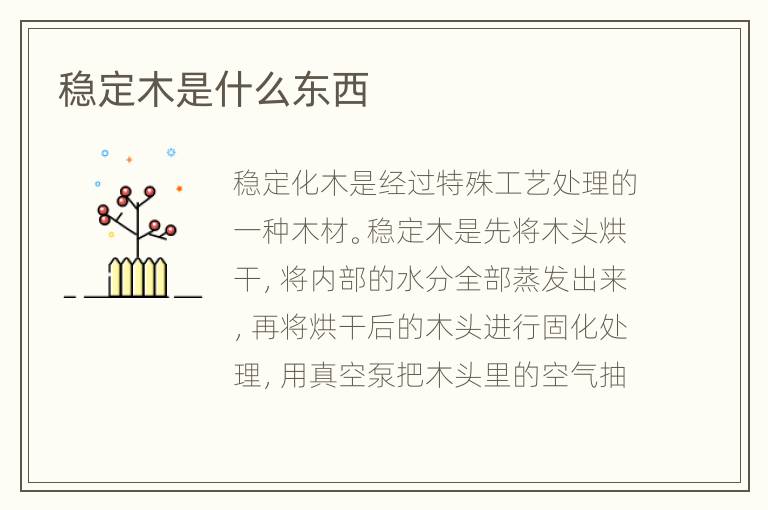 穩(wěn)定木是什么東西
