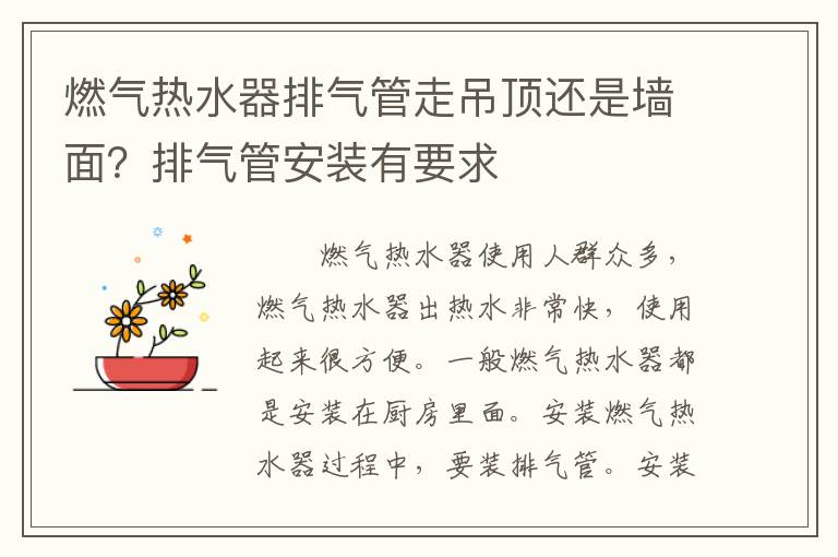 燃氣熱水器排氣管走吊頂還是墻面？排氣管安裝有要求