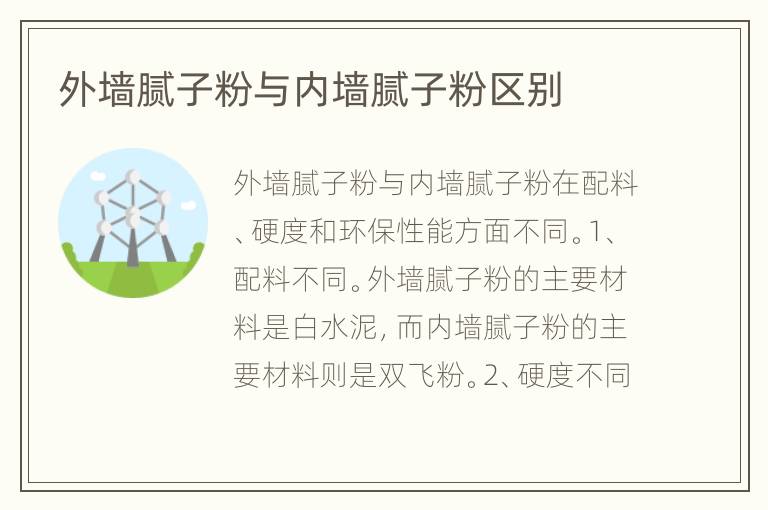 外墻膩子粉與內(nèi)墻膩子粉區(qū)別