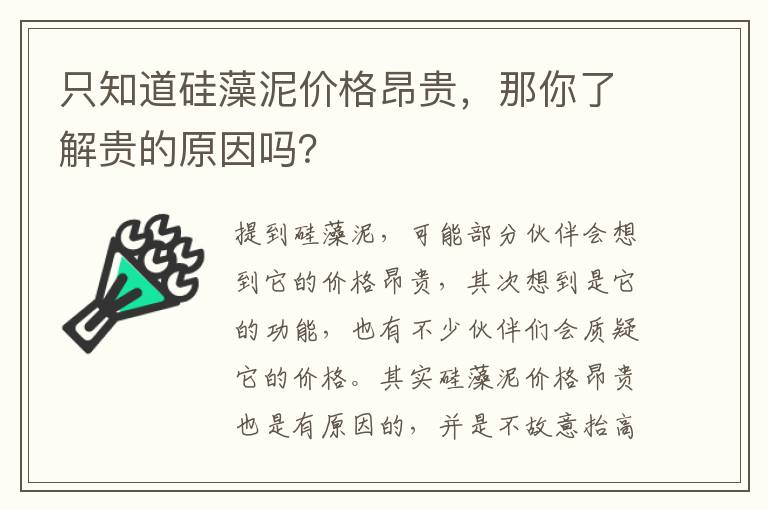 只知道硅藻泥價格昂貴，那你了解貴的原因嗎？