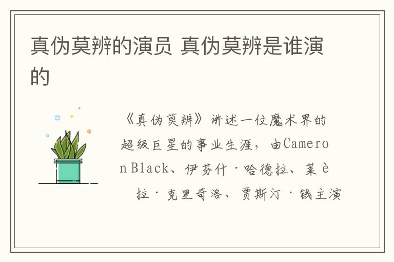 真?zhèn)文娴难輪T 真?zhèn)文媸钦l演的
