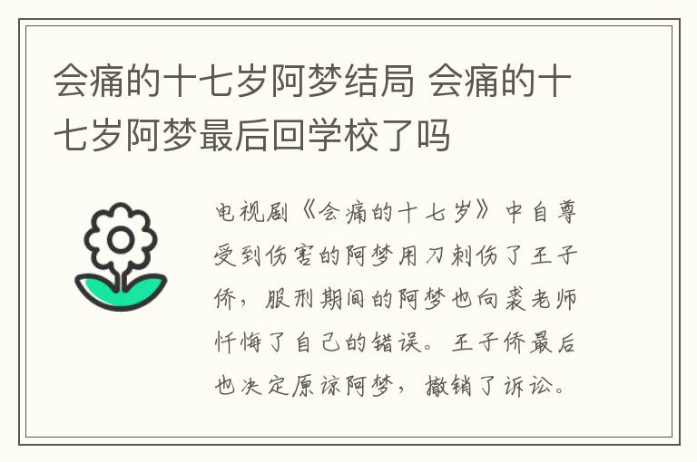 會痛的十七歲阿夢結(jié)局 會痛的十七歲阿夢最后回學(xué)校了嗎