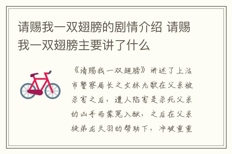 請賜我一雙翅膀的劇情介紹 請賜我一雙翅膀主要講了什么