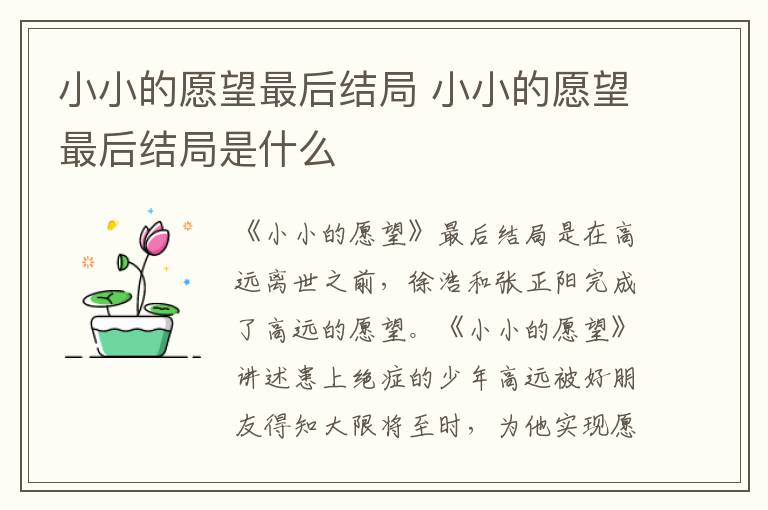 小小的愿望最后結(jié)局 小小的愿望最后結(jié)局是什么