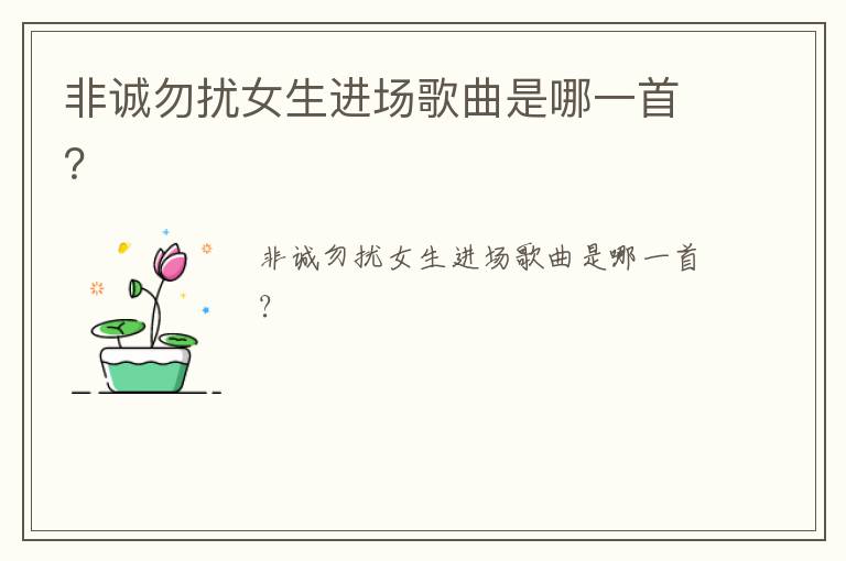 非誠(chéng)勿擾女生進(jìn)場(chǎng)歌曲是哪一首？
