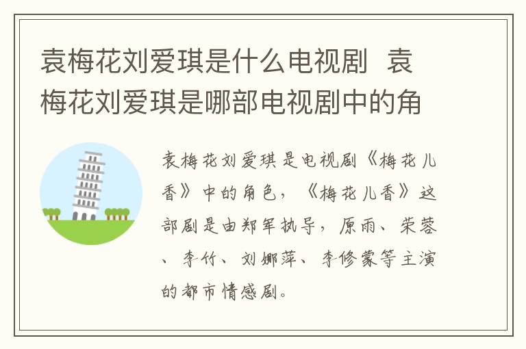 袁梅花劉愛(ài)琪是什么電視劇  袁梅花劉愛(ài)琪是哪部電視劇中的角色