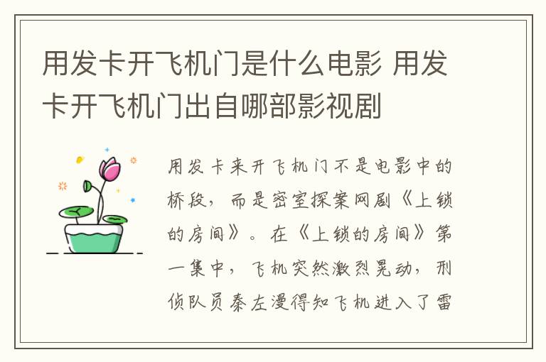 用發(fā)卡開(kāi)飛機(jī)門(mén)是什么電影 用發(fā)卡開(kāi)飛機(jī)門(mén)出自哪部影視劇