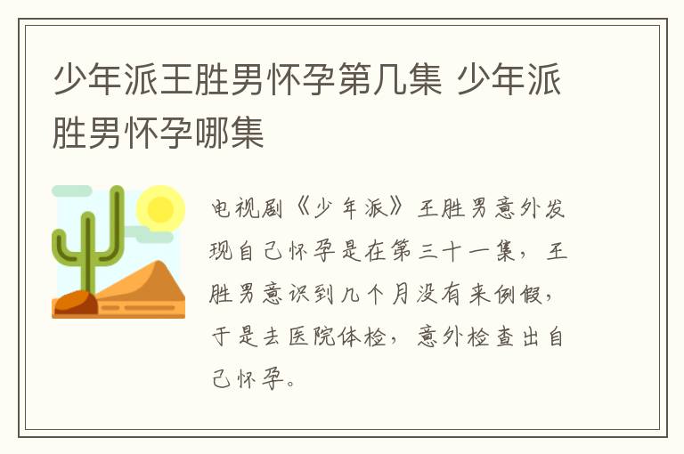 少年派王勝男懷孕第幾集 少年派勝男懷孕哪集