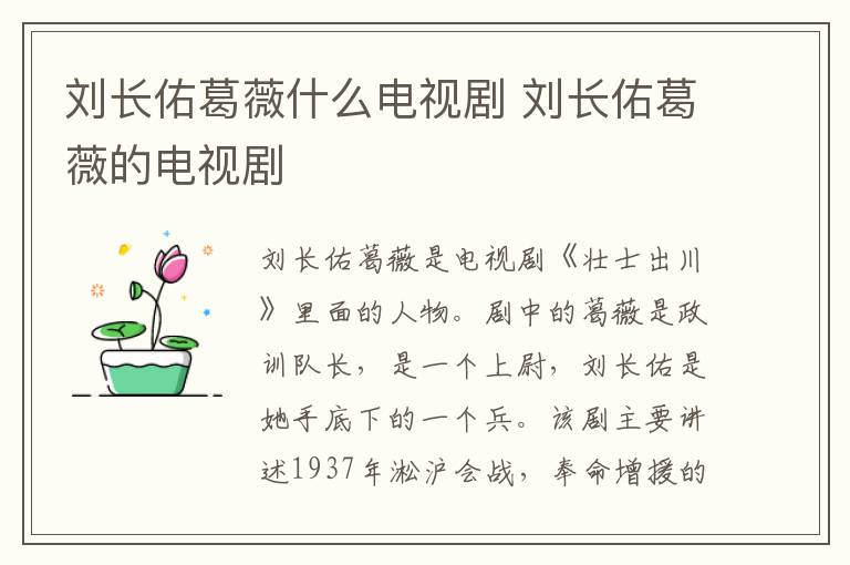 劉長(zhǎng)佑葛薇什么電視劇 劉長(zhǎng)佑葛薇的電視劇