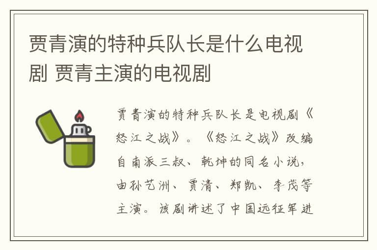 賈青演的特種兵隊(duì)長(zhǎng)是什么電視劇 賈青主演的電視劇