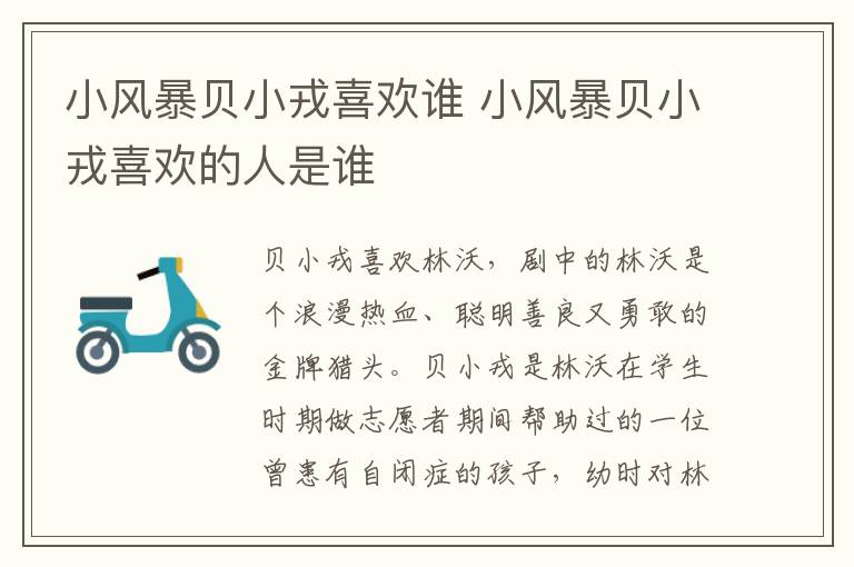 小風暴貝小戎喜歡誰 小風暴貝小戎喜歡的人是誰