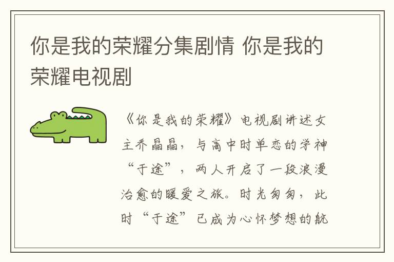 你是我的榮耀分集劇情 你是我的榮耀電視劇