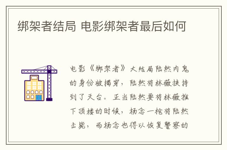 綁架者結(jié)局 電影綁架者最后如何