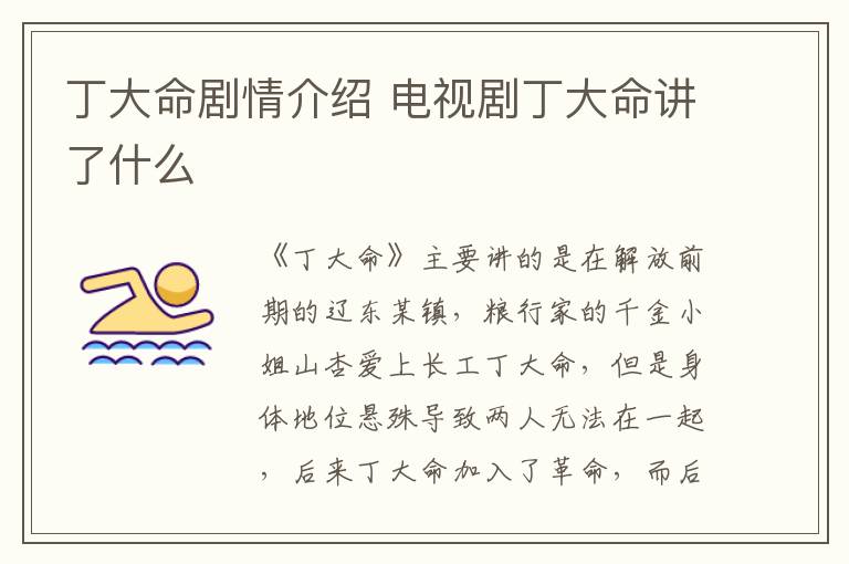 丁大命劇情介紹 電視劇丁大命講了什么