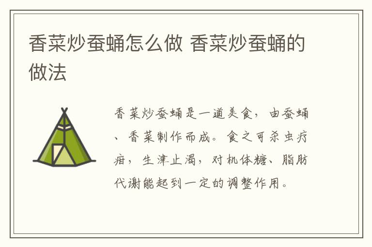 香菜炒蠶蛹怎么做 香菜炒蠶蛹的做法