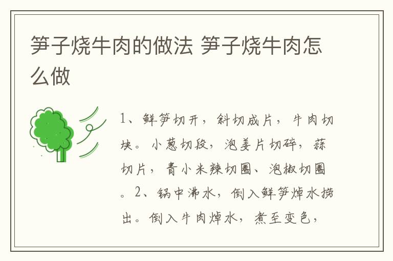 筍子燒牛肉的做法 筍子燒牛肉怎么做