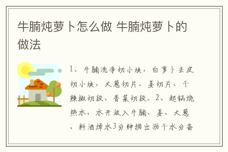 牛腩燉蘿卜怎么做 牛腩燉蘿卜的做法